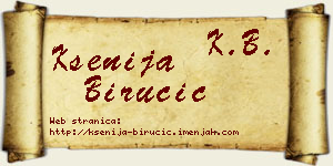 Ksenija Birucić vizit kartica